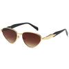 Small Frame Metal Oval Sunglasses For Women Men Luxury Brand Designer Vintage Steampunk Sunglasses Popular Eyewear Shades Uv400