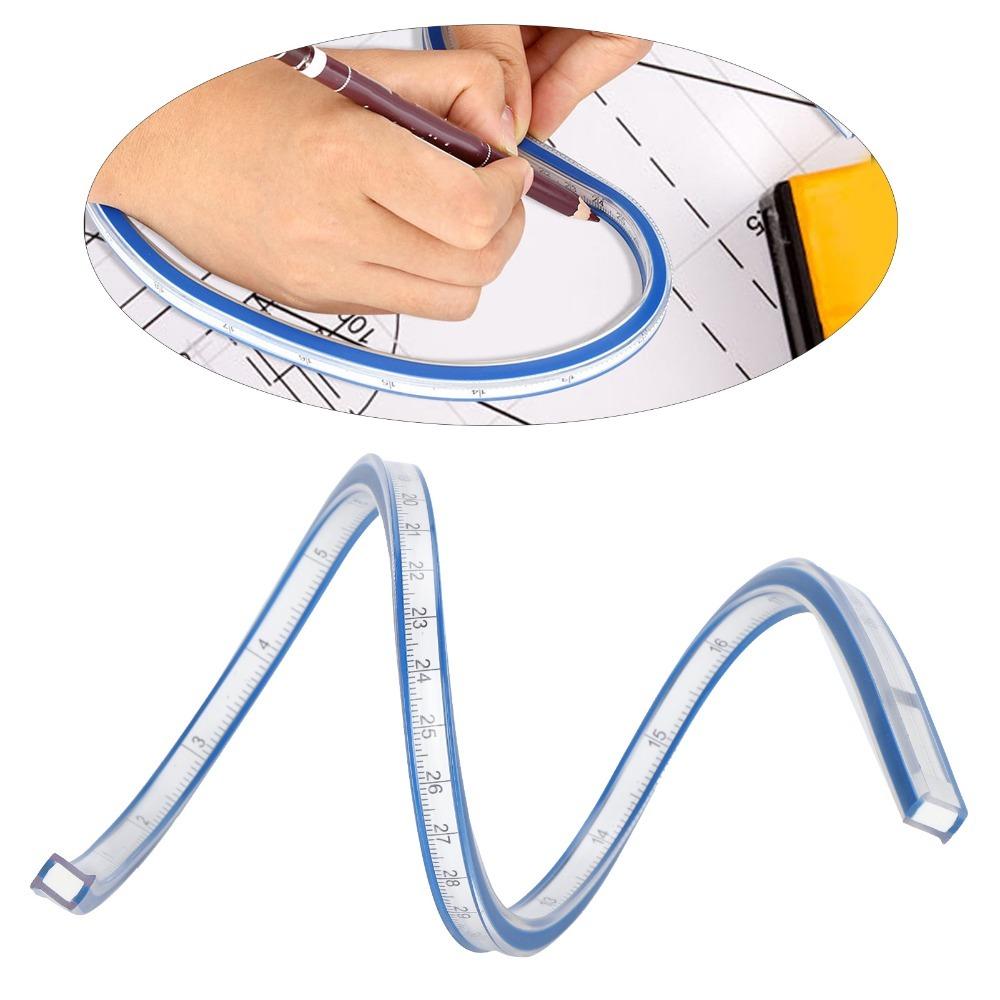 Double Side Plastic Metric Ruler Bendable Soft Measuring Tool Durable Flexible Curve Ruler  Drawing
