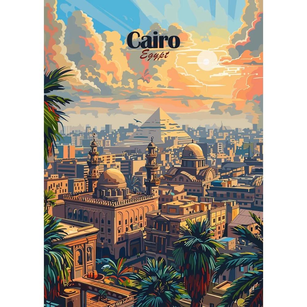 Majestic Pyramids of Giza Egypt Posters Egyptian Sphinx Travel Prints Canvas Painting Wall Art Pictures Home Living Room Decor