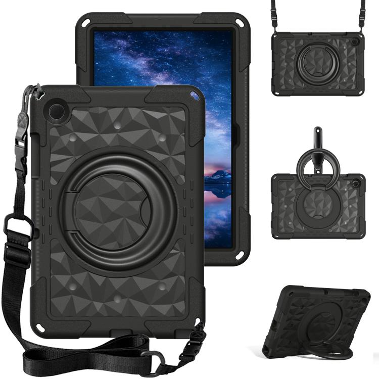 Magic Ring Rotation Holder Shockproof EVA Tablet Case For Samsung Galaxy Tab A11+ / A9+, With Adjustable Removable Shoulder Strap Protective Cover