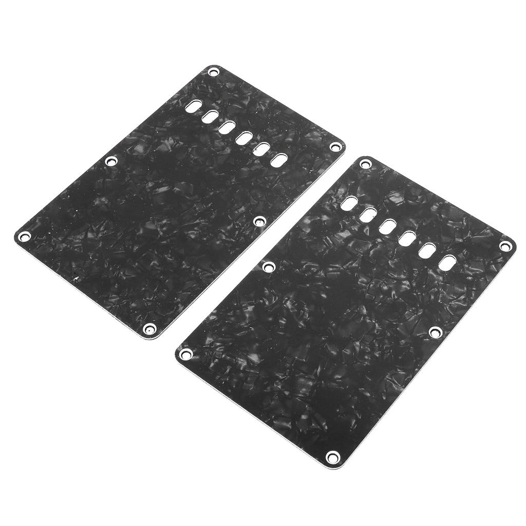 2PCS Electric Guitar Back Cover Plates with 6 Holes PVC Plastic Guitar Guard Backplate Replacement Black
