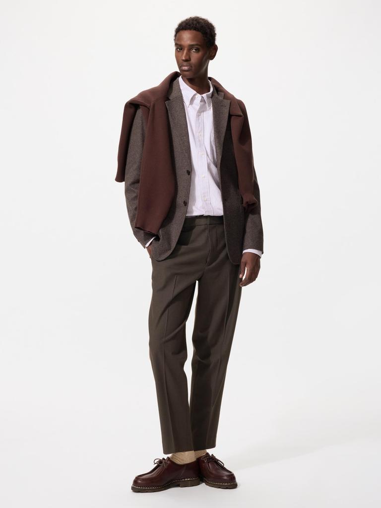 Uniqlo Japonské chytré kotníkové kalhoty Vzhled vlny Standardní délka 64,5 70,5 cm