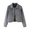 Styl europejski i amerykański, nowe ubrania damskie, styl zagraniczny, moda, ubrania pikowane z bawełną, spierany denim