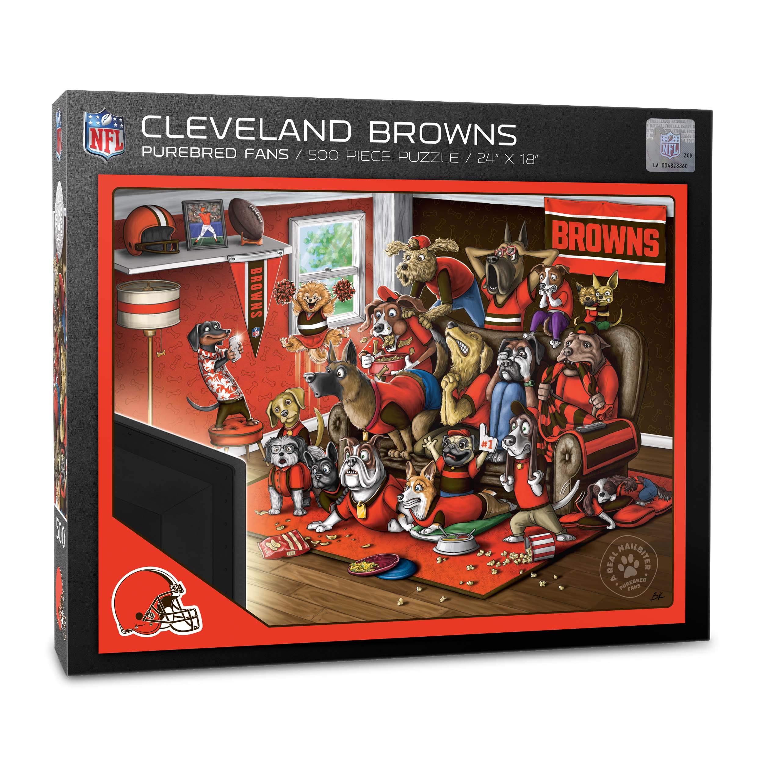 YouTheFan NFL Purebred Fans 500pc Puzzle - A Real Nailbiter Cleveland Browns