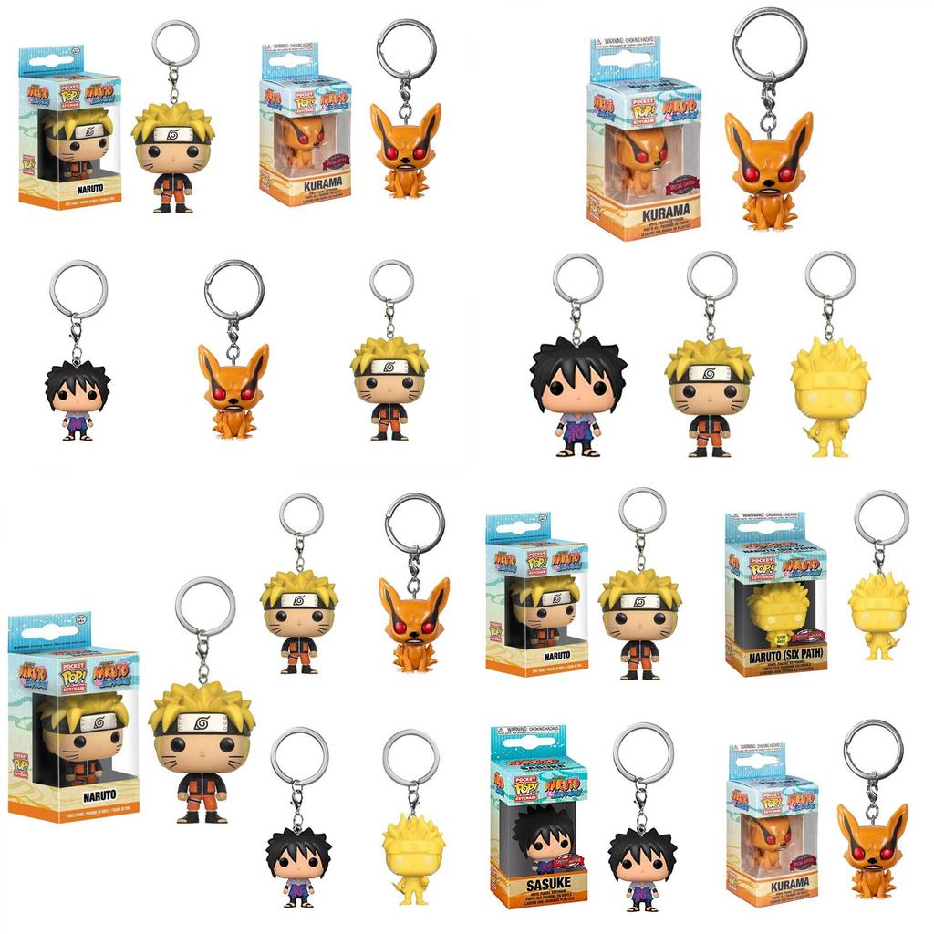 Entzückender Pop Naruto Schlüsselanhänger Anhänger mit Sasuke Kurama Sechs Pfade Design