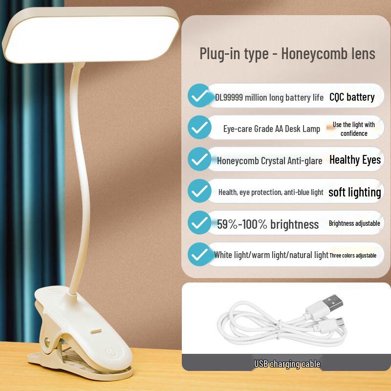 

Oeny Clip-on LED Desk Lamp with Gooseneck and Type-C Cable