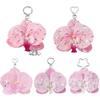 Simulation Butterfly Orchid Orchid Lily Keychain Rhinestone Pearl Flower Bag Pendant Simulation Flower Keychain