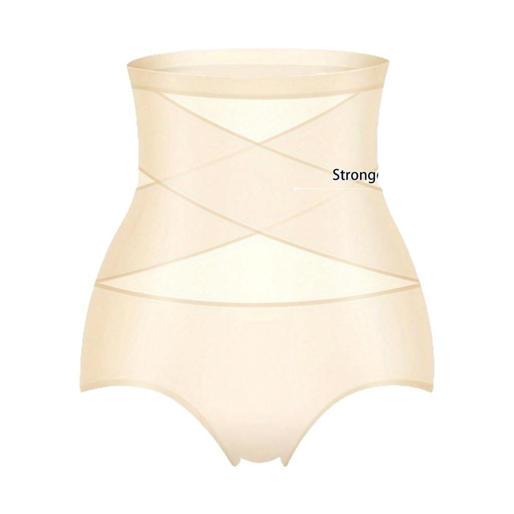 High-Waisted Body Sculpting Tummy Control Shapewear with Cross Bandage Design
