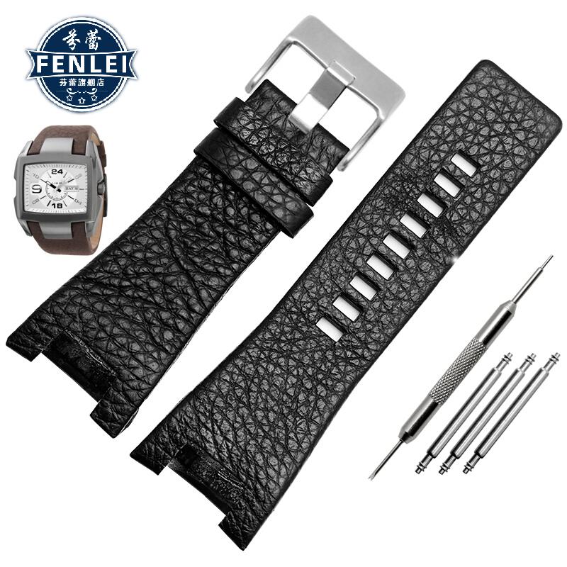 Echtes Lederarmband für Diesel DZ1216 DZ1273 DZ4246 DZ4247DZ287 Kerbe Armband Herren-Uhrenarmbänder Armbanduhren 32×17MM Armband