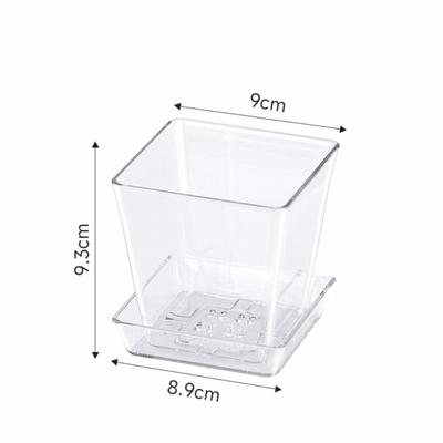 Multifunctional Round/Square Clear Nursery Pots Transparent with Drainage Holes Planting Pot Plastic Planter