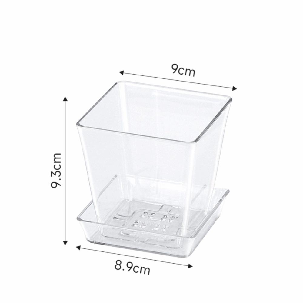Multifunctional Round/Square Clear Nursery Pots Transparent with Drainage Holes Planting Pot Plastic Planter