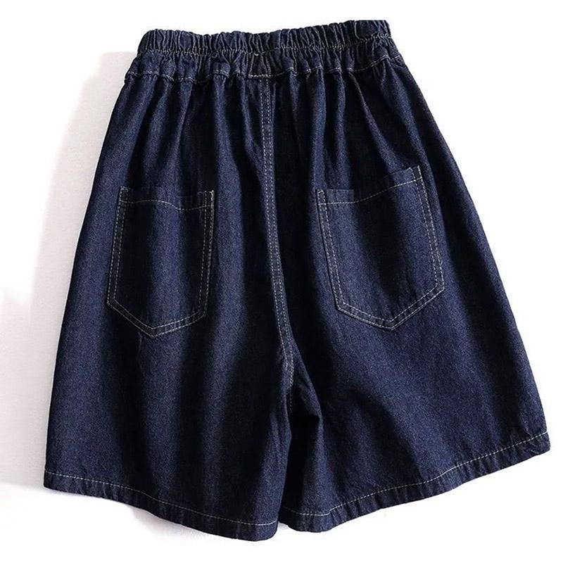 Shorts Jeans Women Cotton Summer Jeans Vintage Loose Large Size High Waist Casual Denim Wide Leg Pants