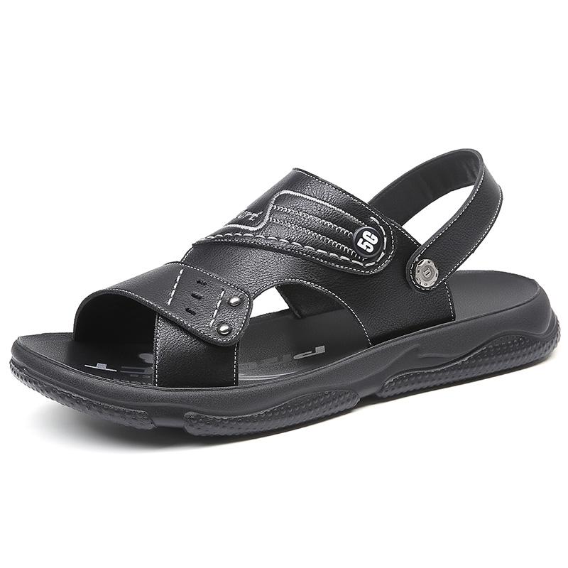 Fashion Sandals 2024 Summer Genuine Leather Sandals for Men Leisure Beach Sandals Male Summer Shoes Lightweight Outdoor Casual Sandals