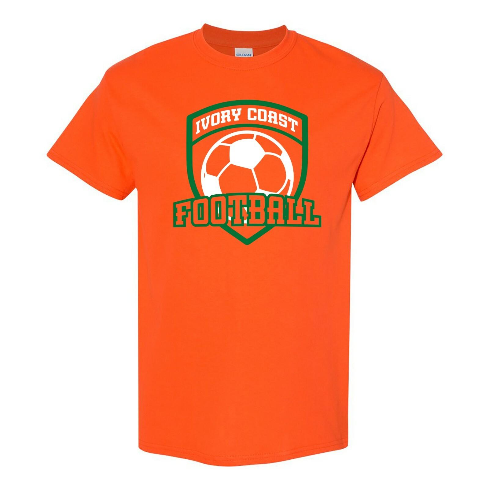 Ivory Coast Football Soccer Sports Competition T Shirt Orange XXXL