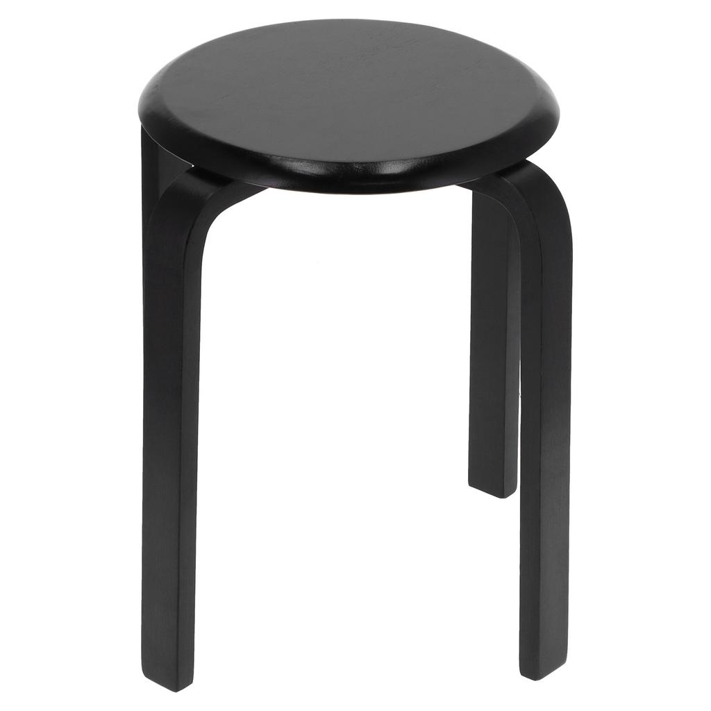 Bar Stool Anti Slip Bent Wood Stacking Chair Stackable Stool for Kitchen Office Party(Black )
