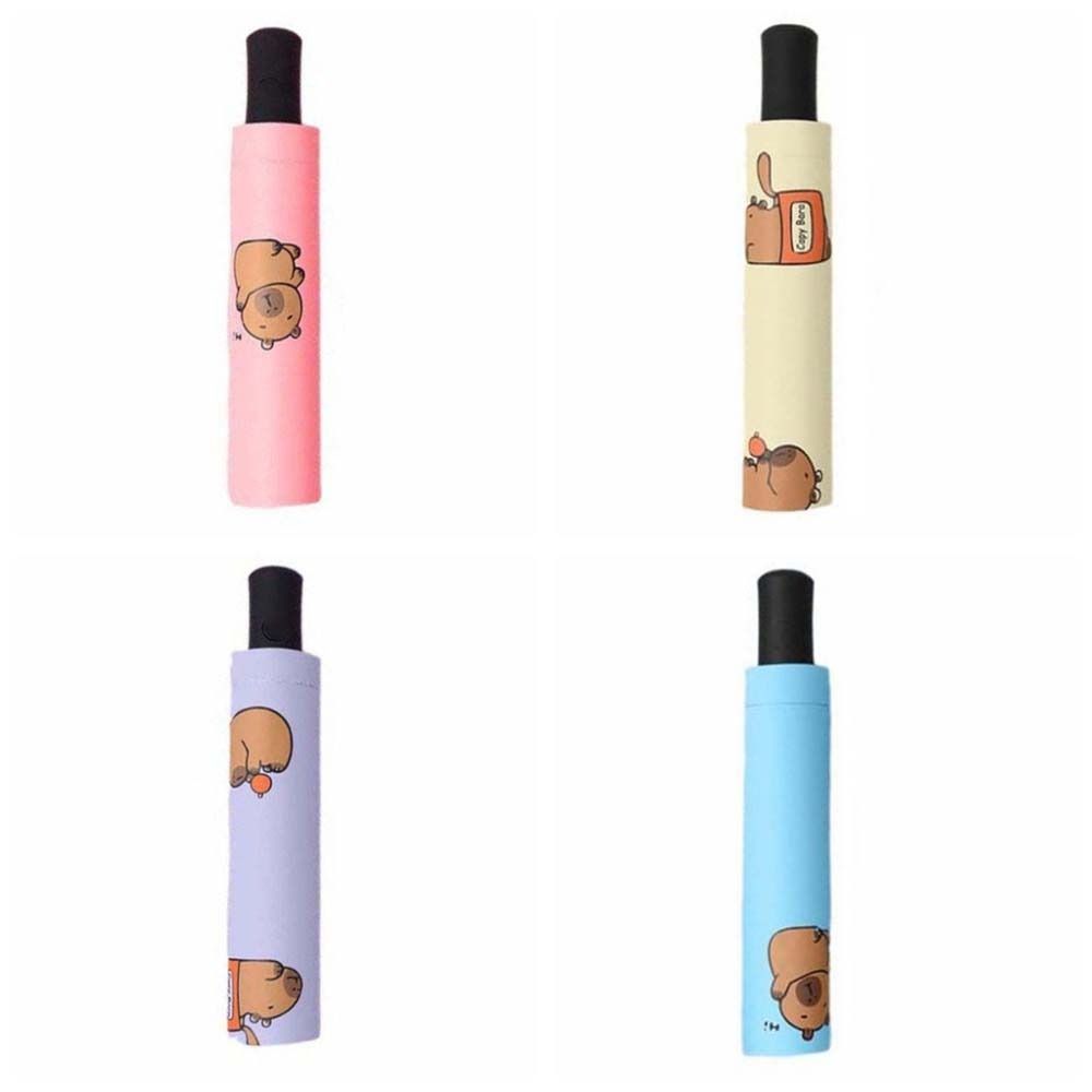 Sun Protection Cartoon Folding Sun Umbrella Animals Capybara Anti-UV Umbrella Lady