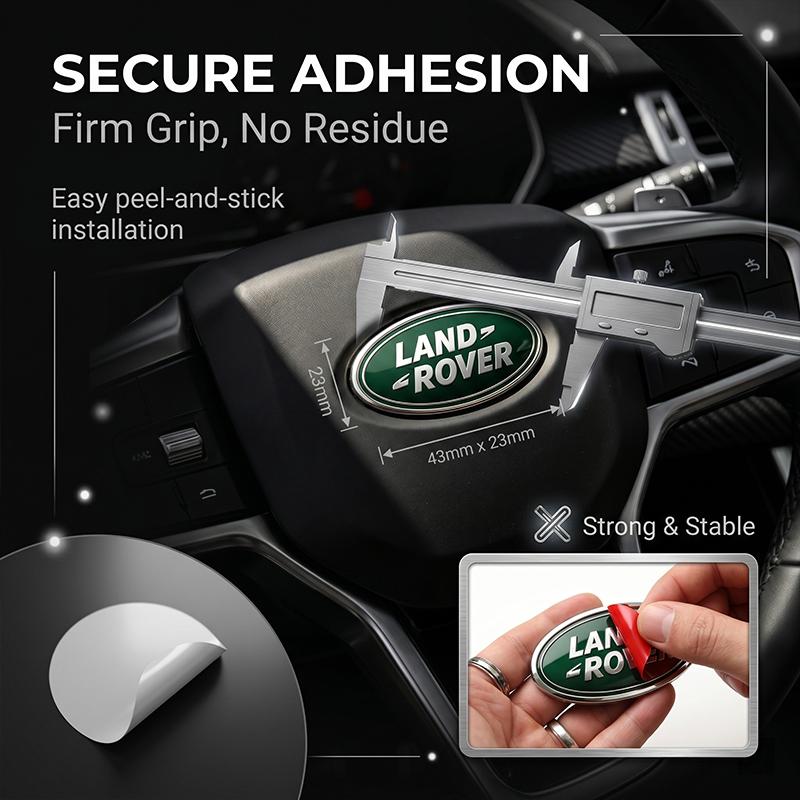 1 pz 23*43mm Adesivo Decorazione Logo Stemmi Volante Auto per Land Rover Freelander Defender Evoque Emblema Sport Rnage Rover 2 3