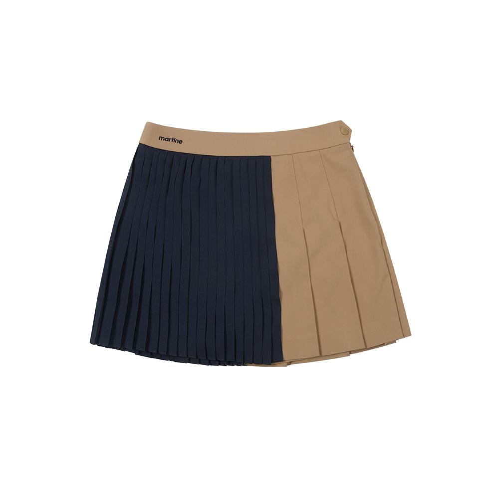 MARTINE GOLF Chiffon Pleats Skirt_Navy