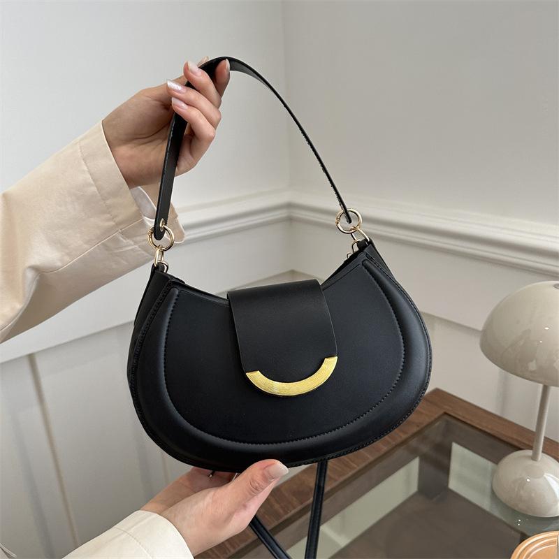 Vintage Simple Fashion Commuter Women Single Shoulder Underarm Saddle Bag