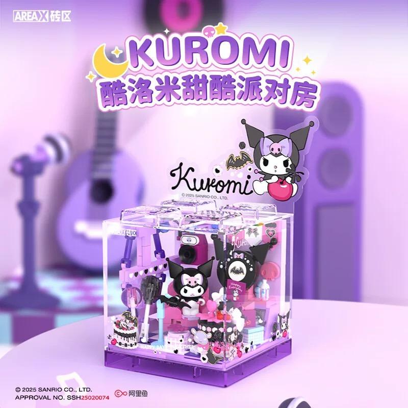 Areax  Building Blocks Sanrio Series Cute Shop Kuromi Puzzle Assembly Toys Gifts Ornaments Entertainment Toys