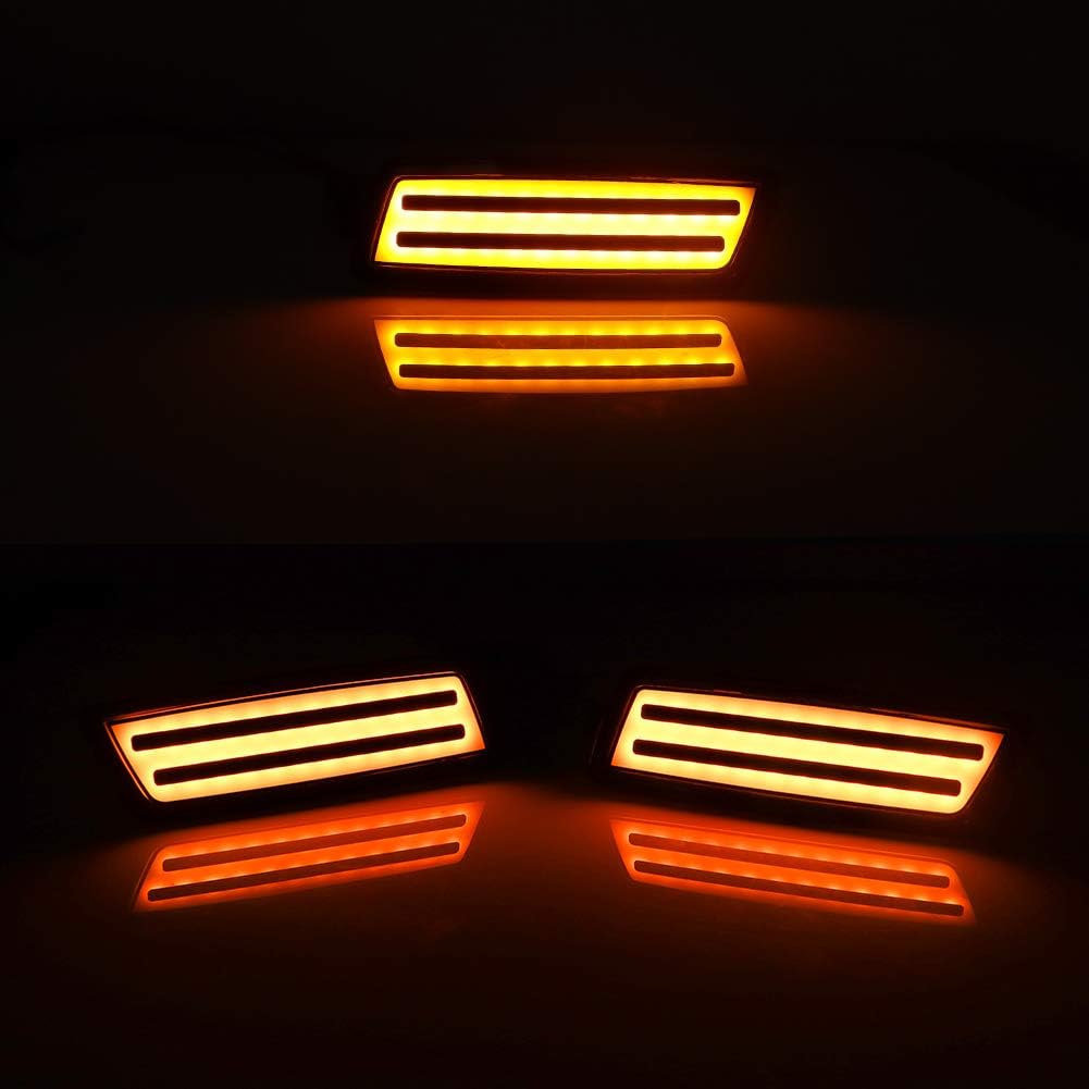 Smoked Lens Amber LED Front Side Marker Light Kit For Volkswagen 2006-2009 MK5 Golf/GTI Rabbit, 2005-2010 Jetta, 2008 R32