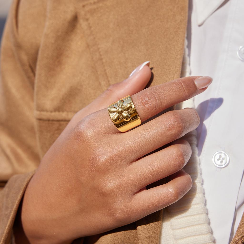 Leichter Luxus hochwertiger Blumenring nicht verblassend Schmuckring Schmuck Damen