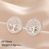 Dawapara Cirkel Levensboom Oorbellen Clear Zirconium Ronde Oorbellen Roestvrij Staal Ierse Sieraden Vriendschapscadeau