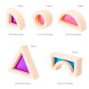 25-teiliges Stapelbaustein-Montessori-Spielzeug, Konstruktionsspielzeug, buntes Geometrie-Sensory-Spielzeug, Holz-Regenbogenblöcke für die Vorschule