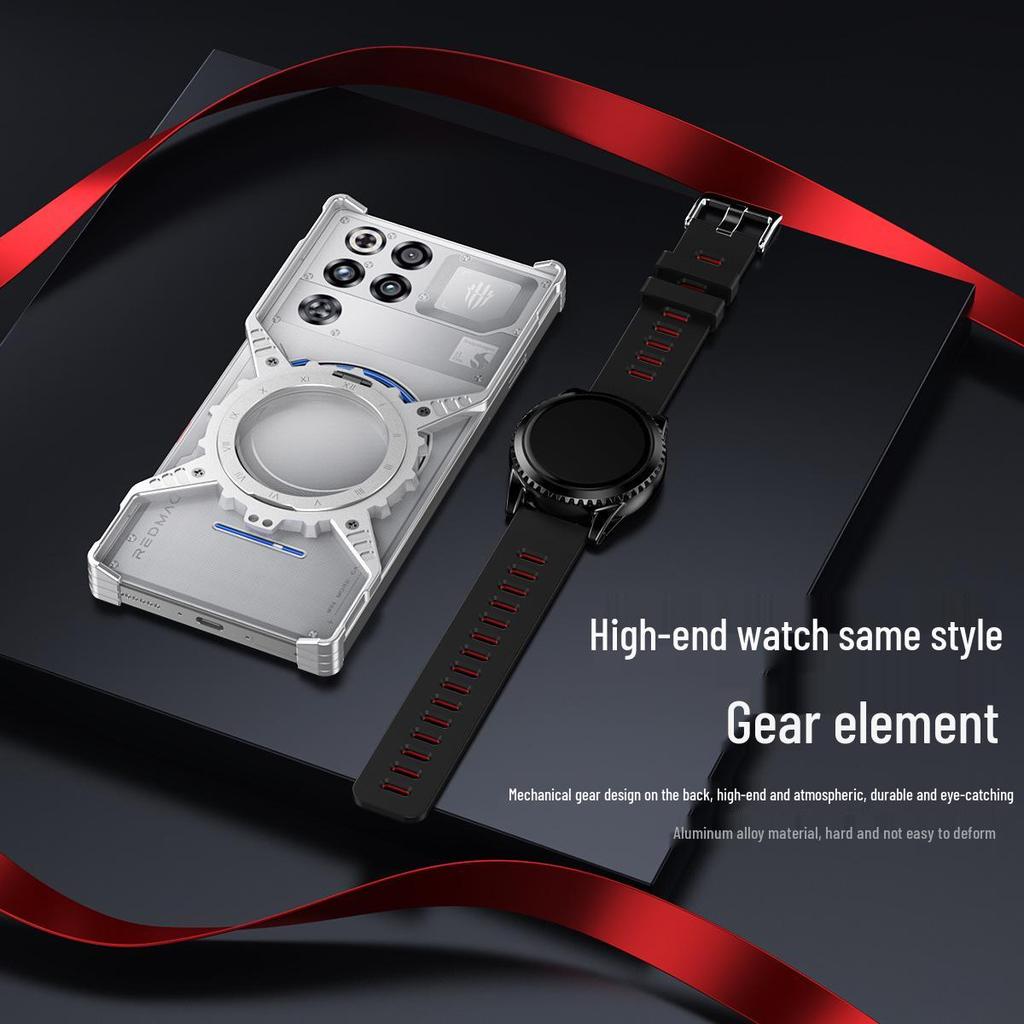 Red Magic 11 Pro+ Metal X-Shape Case with Magnetic Luminous Gear Rotating Stand