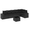 VidaXL Garden Lounge Set with Cushions 7 Pcs, Patio Sofas, Patio Furniture Set, Outdoor Furniture, Black 3222594