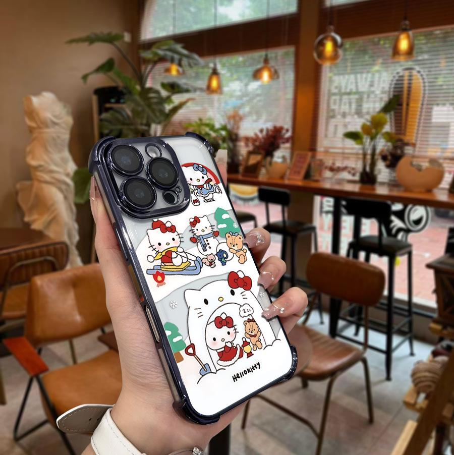 Sanrio Electroplated Apple 16PM Black Phone Case