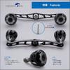 HEIGHTEN Fishing Reel Handle 32mm Knob SHIMANO DAIWA Abu Garcia Compatible Baitcasting Reel Wheel Series Black and Gunmetal HT10003 130/120mm