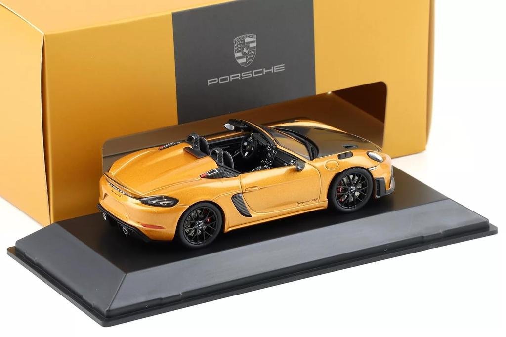 Dealer Model Porsche 718 Spyder RS 2024 Gold Metallic Spyder RS Mini Car 1/43 (982) [Item]