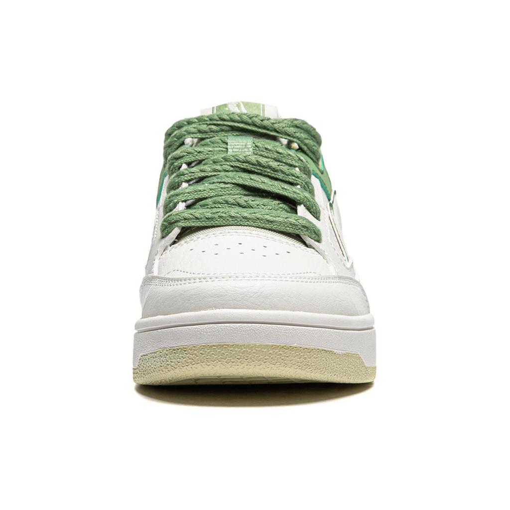 New LiNing Tianji Slip Resistant, Abrasion Resistant, Lightweight, Breathable Low Top Skateboard Shoes Women's White Green AGCU096-1