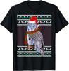 Funny Xmas Santa Hat Great Gray Owl Ugly Christmas T-Shirt