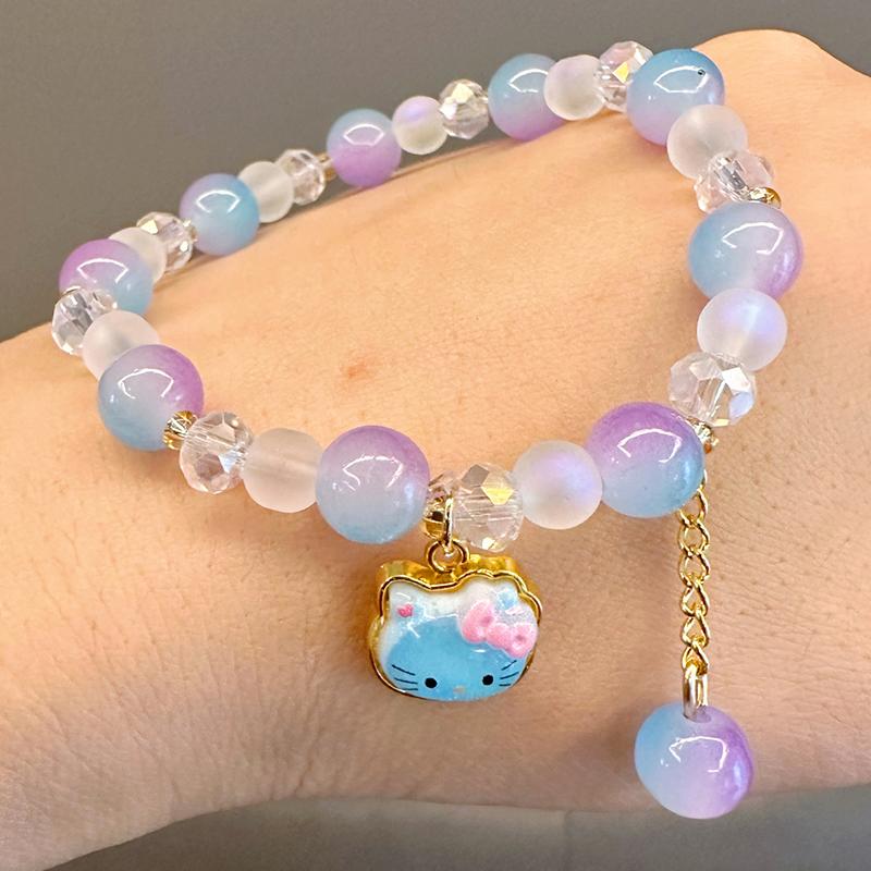 

Мультяшный милый браслет Sanrio для девочек Kawaii-браслет Creative Hello Kitty Beaded Bracelet Girl Gifts