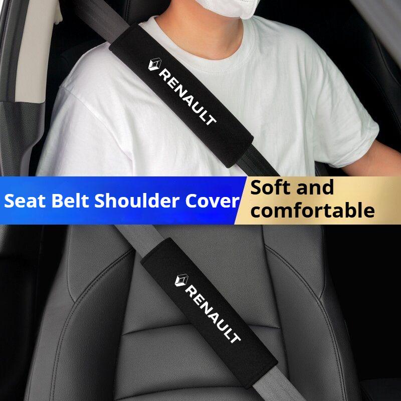 For Renault 2026 New Hub Caps 2pcs Suede Car Seat Belt Shoulder Protector Adjustable Shoulder Cover For Renault Clio Laguna 2 Me