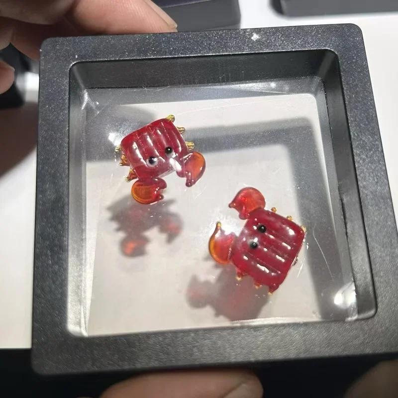 Creative Mini Pocket Goldfish Colored Glaze Transparent Lucky Bag Glass Figurines Handmade Home Decoration Accessories 2025 New