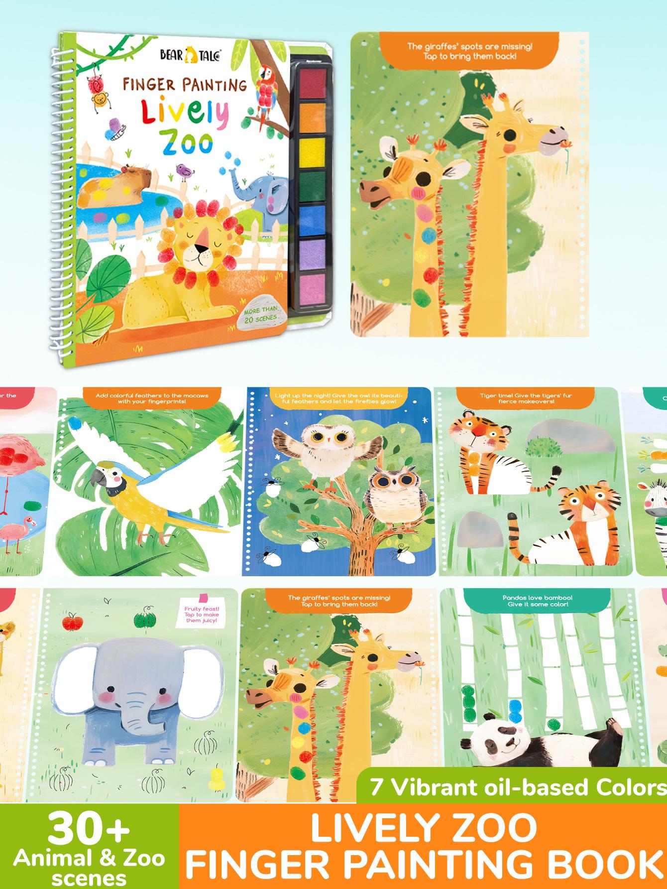 

Color Fingerprint Coloring Book for Kids Washable Finger Paint Set Drawing Toys DIY Crafts Early Learning Toy Christmas Gifts