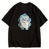 Fun and Cute Cartoon Graphic Print, Summer, Autumn, Winter, Men's and Women's Short Sleeved T-shirt, Casual and Loose Outdoor