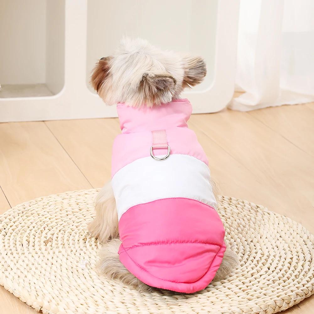 Pet Dog Clothes Winter Warm Puppy Jacket Vest With D-ring Cozy Windproof Chihuahua French Bulldog Coat For Dogs Cats Costume