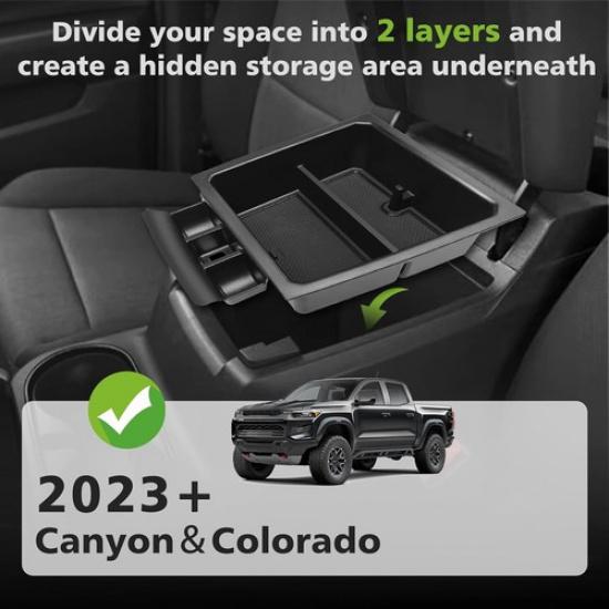 For 2023 2024 2025 Chevy Colorado Accessories Car Console Armrest Storage Box