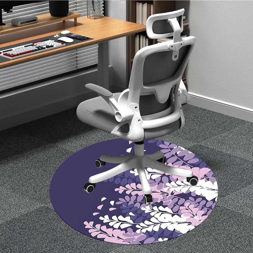 1pc Floral Pattern Office Round Area Rug, Indoor Mat Suitable For Office, Under Office Chairs Bedroom Living Room Home Decor, Room Deco