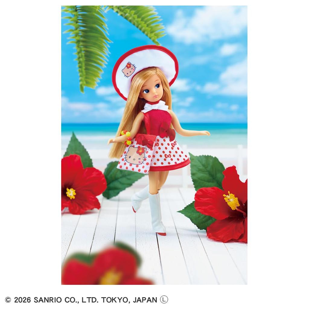 Takara Tomy Licca Doll Retro Licca Kitty on Vacation Pretend Play Toy for ages 3 and up Sun-tanned Dress-up