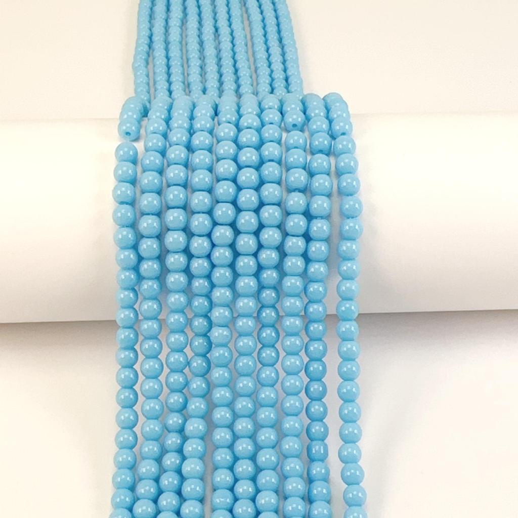 6mm Natural Glossy Round Bead Lampwork Glass for DIY Cell Phone Chains, Earrings, Hairpins, and Flower Stamens.