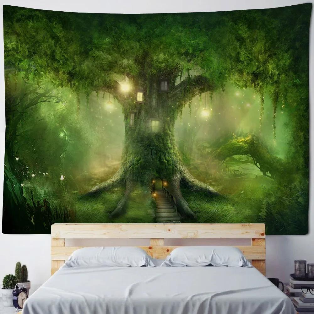 Mysterious Tree Tapestry Wall Decoration Blanket Room Background Poster Bohemian Home Art Decoration Hanging on the Wall