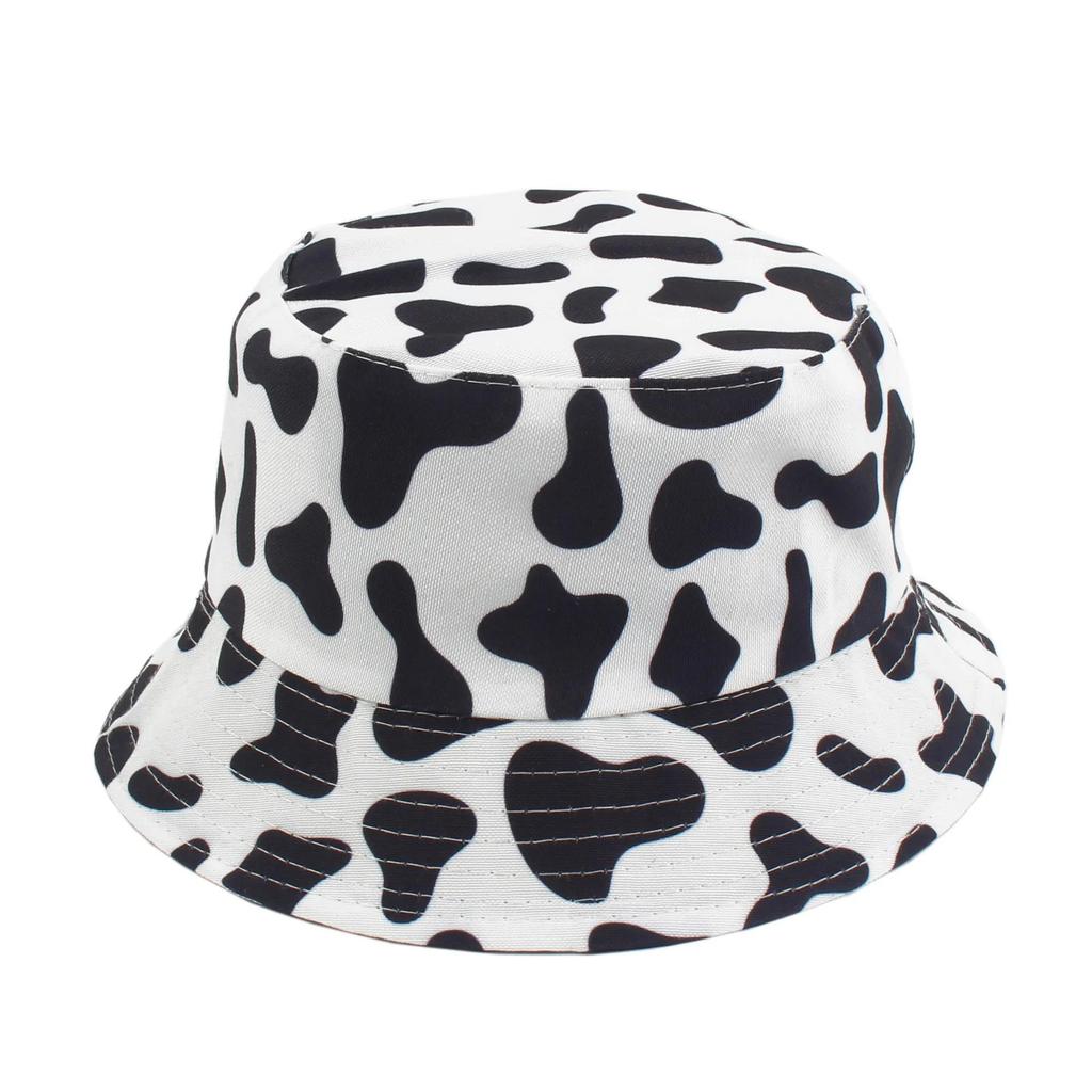 Cow Double-Sided Black and White Cow Panda Zebra Pattern Bucket Hat Women's Summer Double-Sided Hat