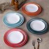 Commercial Round Melamine Tableware Plates – Restaurant Stir-Fry, Buffet, Imitation Bone Porcelain, Flat Design.