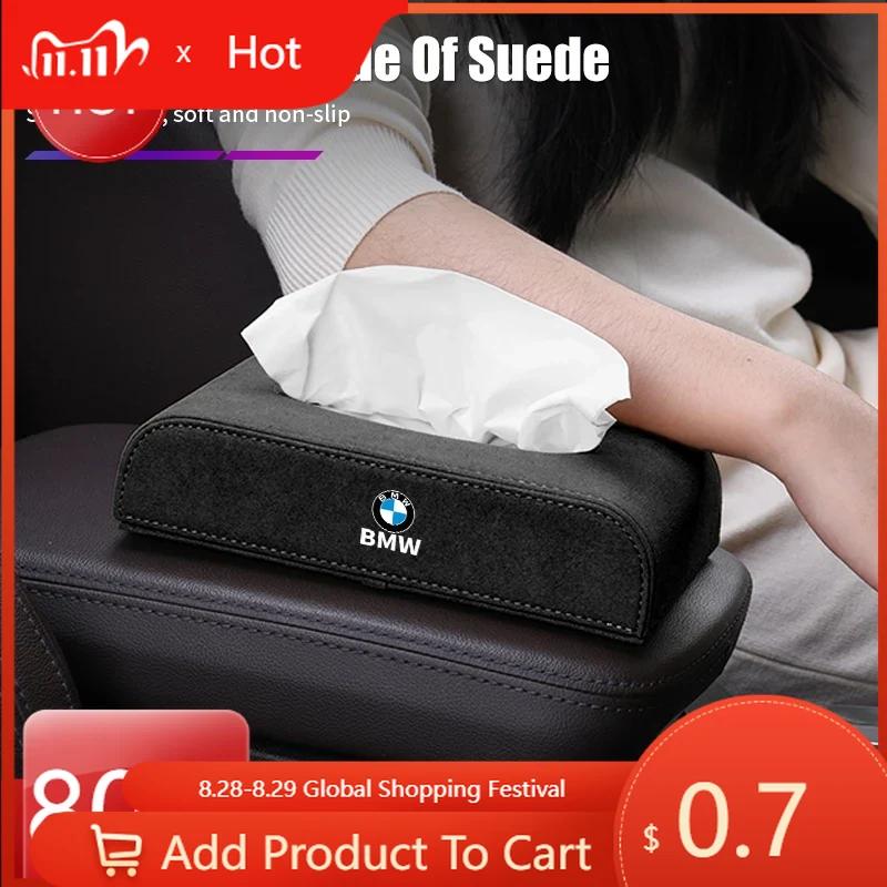 Car Sticker Hot 2025 Leather Car Armrest Tissue Box Holder Paper Storage BagTissue For BMW X1 X2 X3 X4 X5 X6 X7 F31 F48 F01 E90