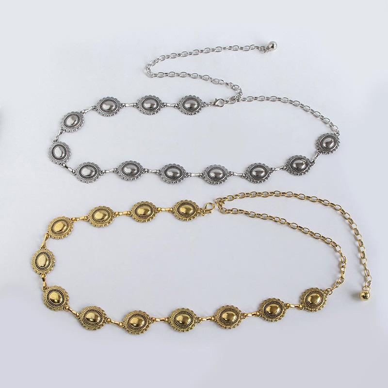 Retro Embellished Metal Waist Belt With Water Dots For Adult Women Jewelry Summer